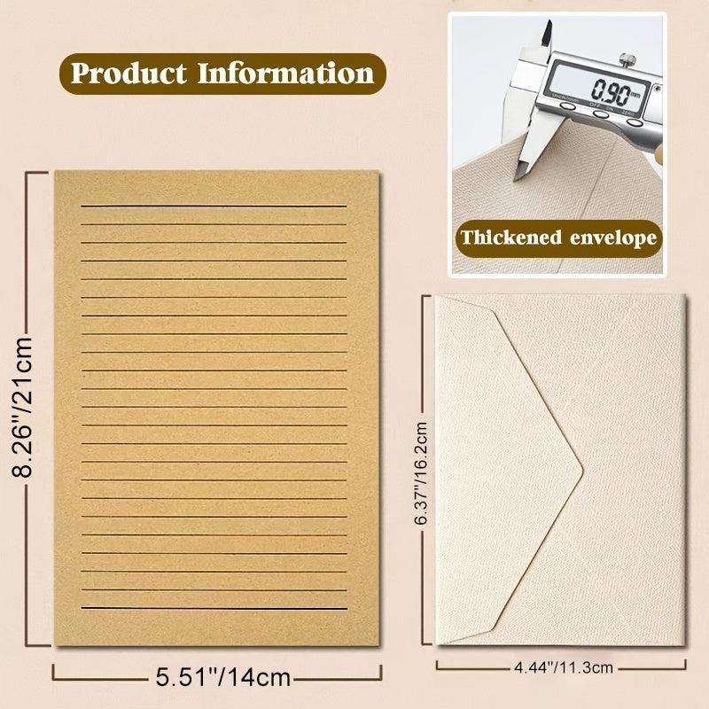 16 Pcs Vintage Stationery Paper & Envelopes Set, 3 Burlap Envelopes, 10 Writing