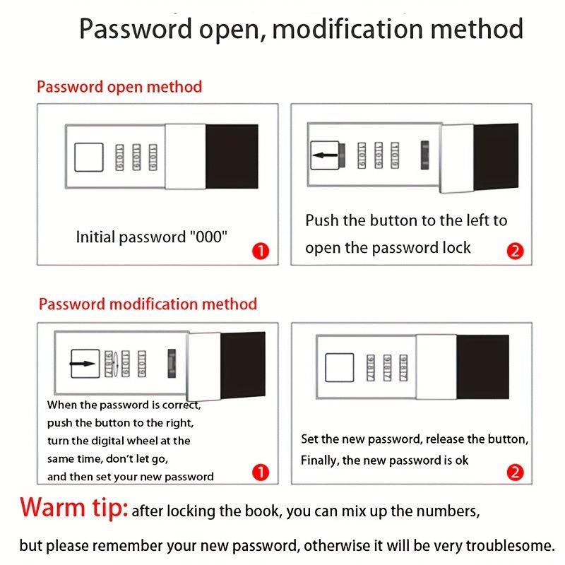 A5A6 Password Lock Business Notepad Student Journal Study Notebook