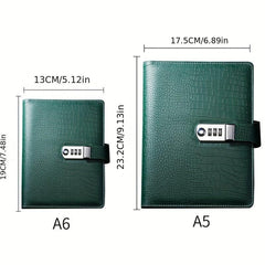 A5A6 Password Lock Business Notepad Student Journal Study Notebook