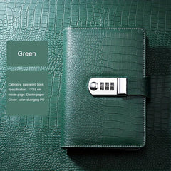 A5A6 Password Lock Business Notepad Student Journal Study Notebook