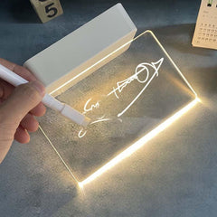 Luminous Acrylic Note Board Erasable Message Board Desktop Writing Board
