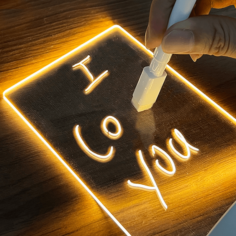 Luminous Acrylic Note Board Erasable Message Board Desktop Writing Board