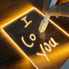 Luminous Acrylic Note Board Erasable Message Board Desktop Writing Board