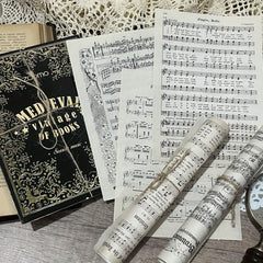10pcs Retro Music Notation Book Page for Journal DIY Decoration