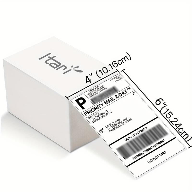 Itari 4x6 Labels 100-Pack Fan Fold Thermal Label with Perforations