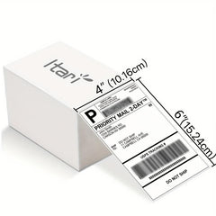 Itari 4x6 Labels 100-Pack Fan Fold Thermal Label with Perforations