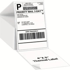 Itari 4x6 Labels 100-Pack Fan Fold Thermal Label with Perforations