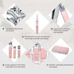 10pcs Pink Nail Scissors Set Manicure Pedicure Cuticle Dead Skin Cutter