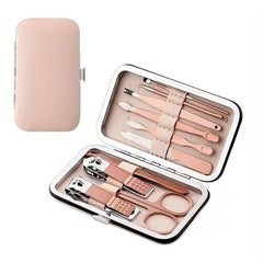 10pcs Pink Nail Scissors Set Manicure Pedicure Cuticle Dead Skin Cutter