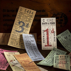 100PCS Retro Tearable Ticket Book Time & Space Series DIY Decorative Labels