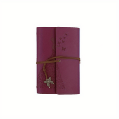 Vintage Leather Butterfly Journal Notebook Spiral Bound Sketchbook