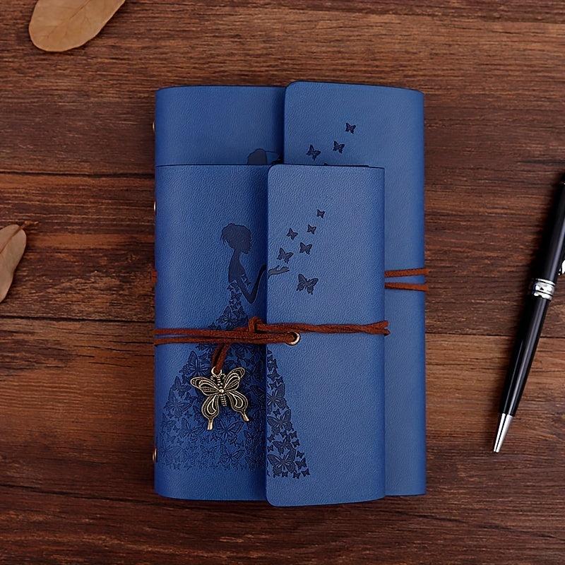 Vintage Leather Butterfly Journal Notebook Spiral Bound Sketchbook