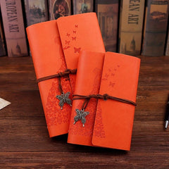 Vintage Leather Butterfly Journal Notebook Spiral Bound Sketchbook