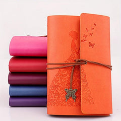 Vintage Leather Butterfly Journal Notebook Spiral Bound Sketchbook
