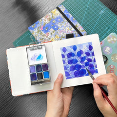 Watercolor Book Travel Sketch Palm Book Fabric Cover Painting Book