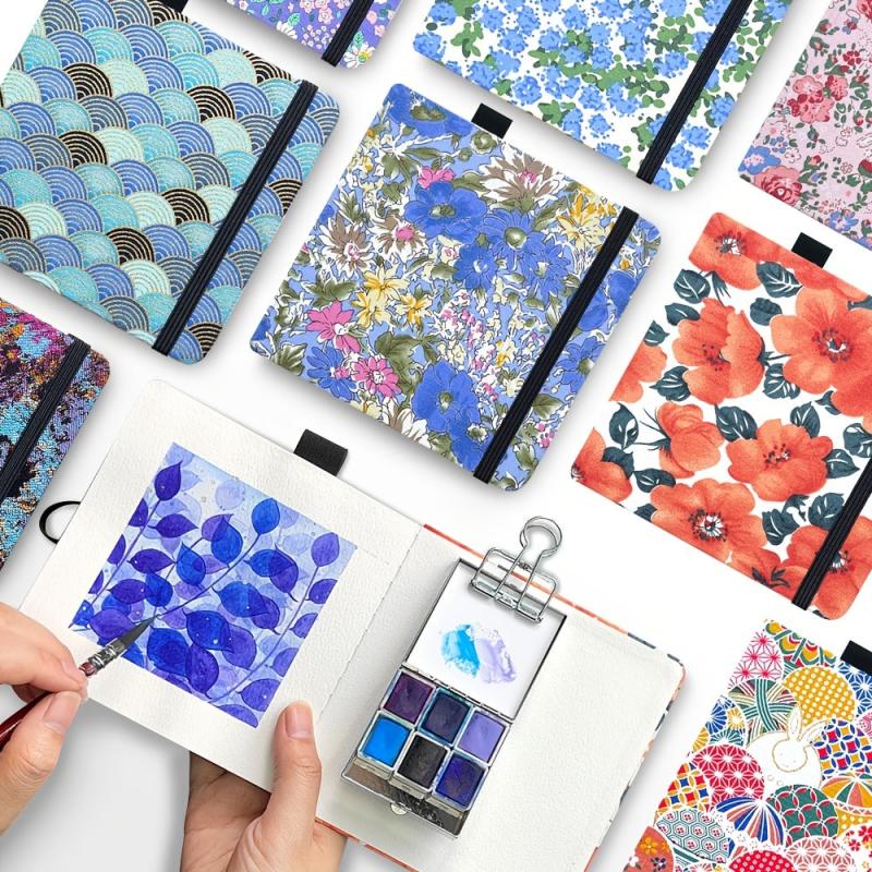 Watercolor Book Travel Sketch Palm Book Fabric Cover Painting Book