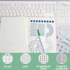 10pcs Journal Stencils For Junk Notebook Diary