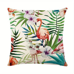 Flamingo Turtleleaf Print Throw Pillow Case 100% Polyester 44.96x44