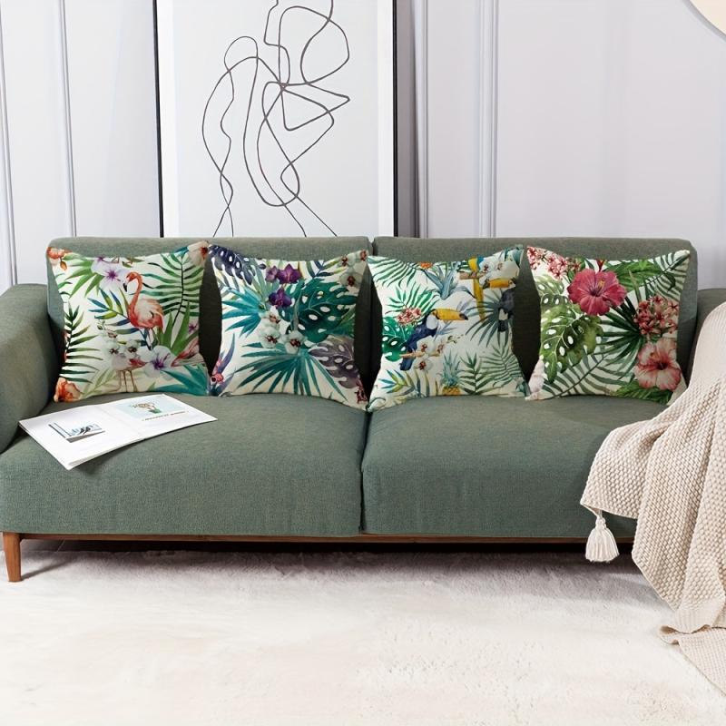 Flamingo Turtleleaf Print Throw Pillow Case 100% Polyester 44.96x44
