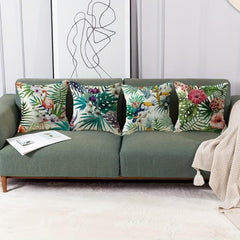 Flamingo Turtleleaf Print Throw Pillow Case 100% Polyester 44.96x44