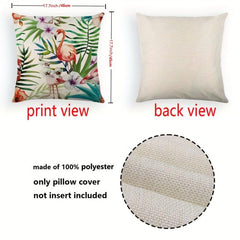 Flamingo Turtleleaf Print Throw Pillow Case 100% Polyester 44.96x44