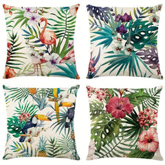 Flamingo Turtleleaf Print Throw Pillow Case 100% Polyester 44.96x44