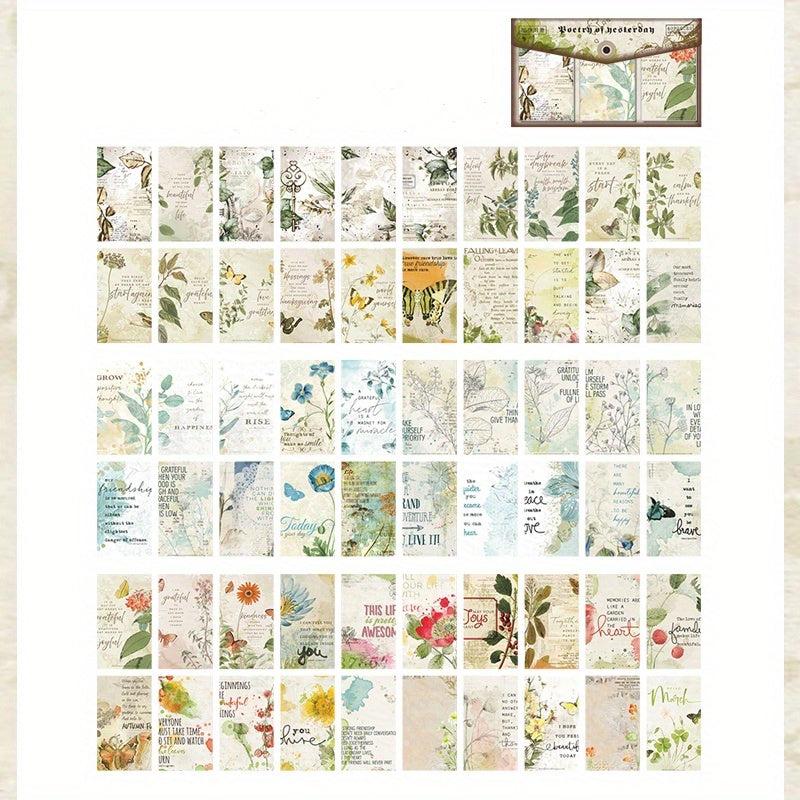 60pcs Pack Retro Memo Book Yesterday's Poetry Series for Journal & Collage
