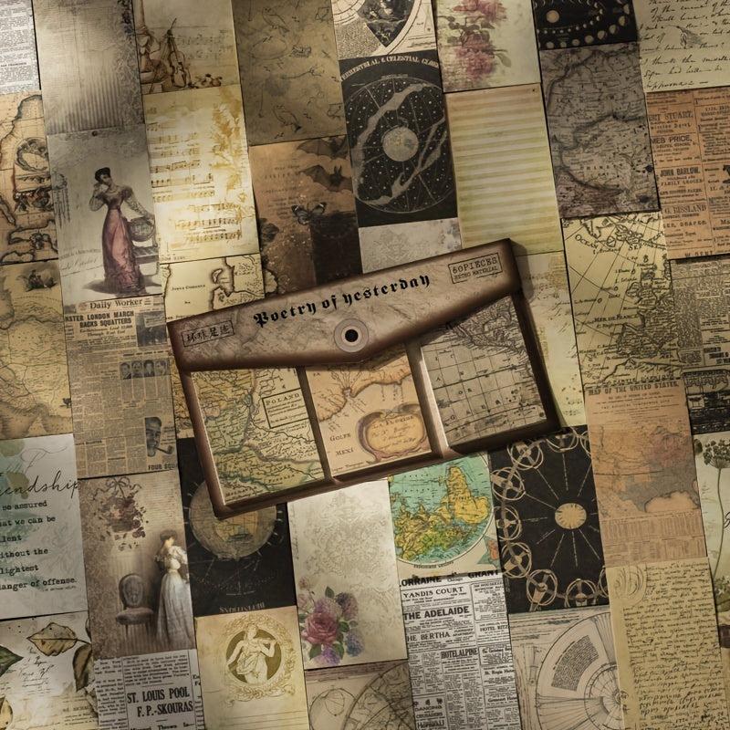 60pcs Pack Retro Memo Book Yesterday's Poetry Series for Journal & Collage