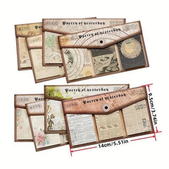60pcs Pack Retro Memo Book Yesterday's Poetry Series for Journal & Collage