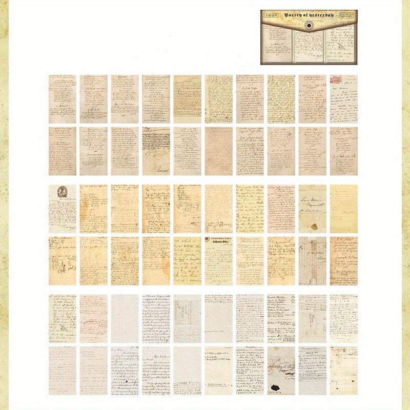 60pcs Pack Retro Memo Book Yesterday's Poetry Series for Journal & Collage