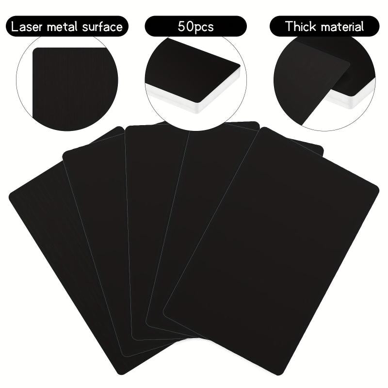 50pcs Metal Business Cards Aluminum Blank Business Cards DIY Gift Cards