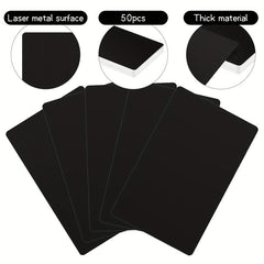 50pcs Metal Business Cards Aluminum Blank Business Cards DIY Gift Cards
