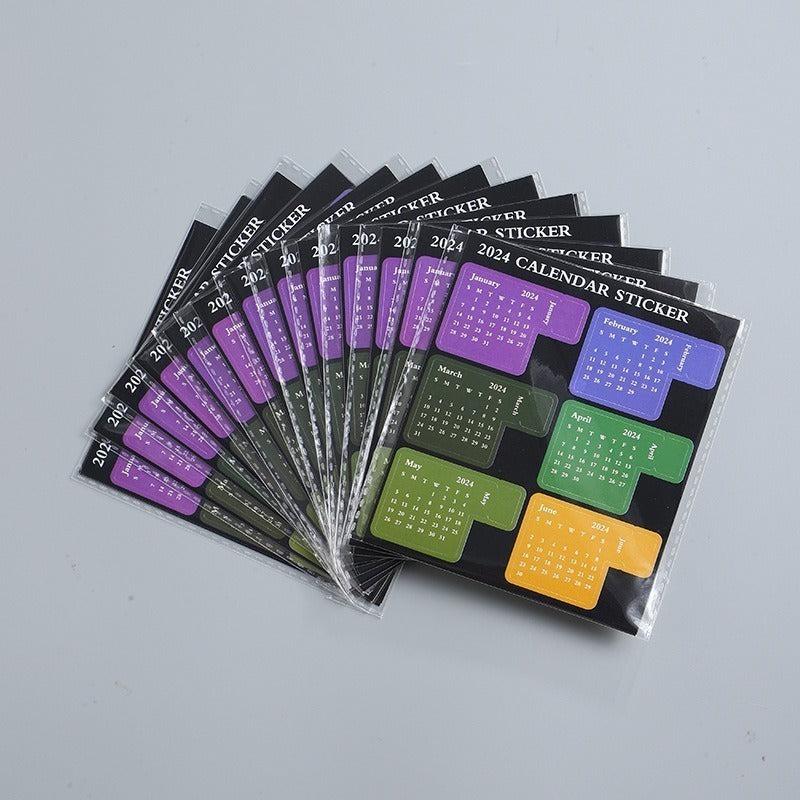 12Months Waterproof Paper Calendar Index Label Sticker Set