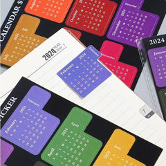 12Months Waterproof Paper Calendar Index Label Sticker Set