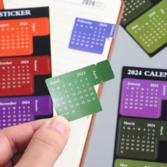 12Months Waterproof Paper Calendar Index Label Sticker Set