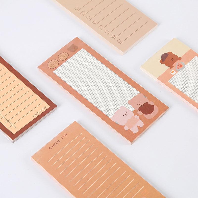 50pcs Cartoon Bear Stickers Memo Pad for Office and School Use