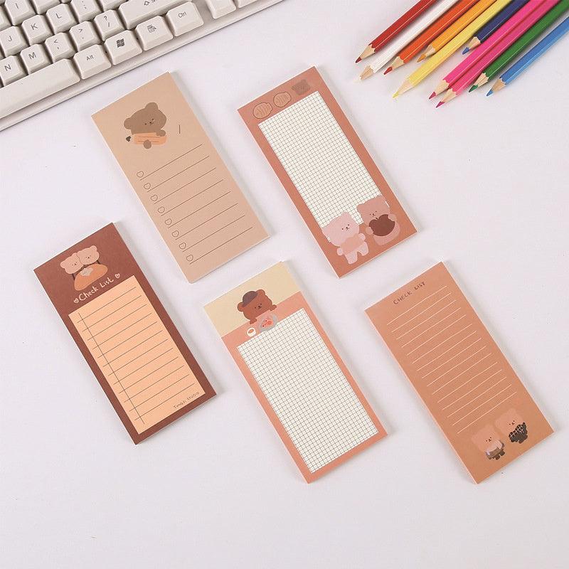 50pcs Cartoon Bear Stickers Memo Pad for Office and School Use