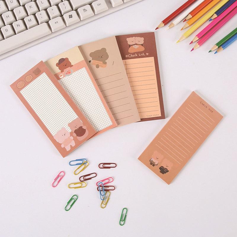 50pcs Cartoon Bear Stickers Memo Pad for Office and School Use