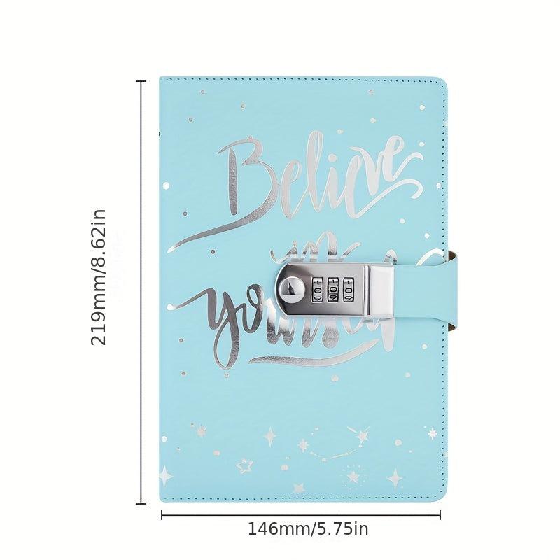 A5 PU Leather Combination Lock Notepad