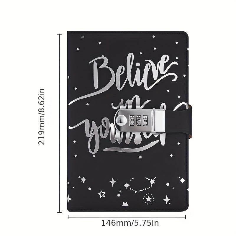 A5 PU Leather Combination Lock Notepad