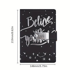 A5 PU Leather Combination Lock Notepad