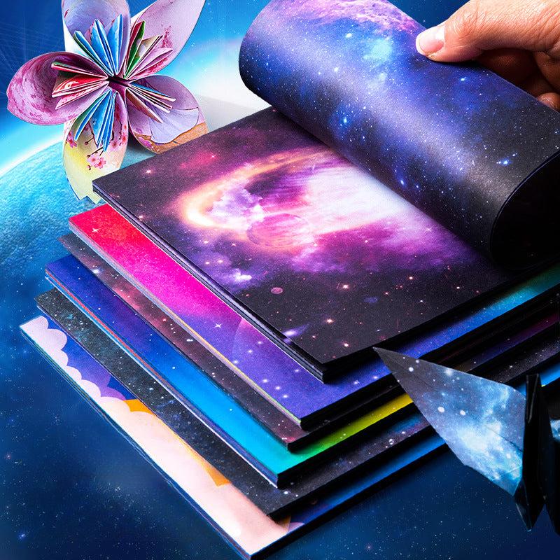 50pcs Starry Sky Origami Art Cherry Blossoms Colored Paper