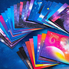 50pcs Starry Sky Origami Art Cherry Blossoms Colored Paper