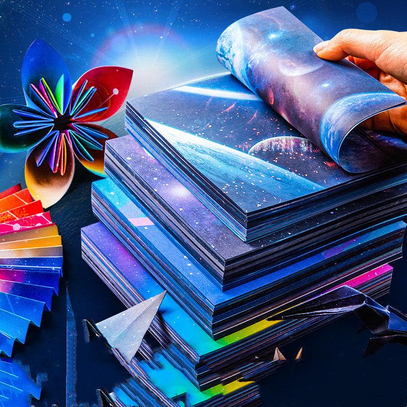 50pcs Starry Sky Origami Art Cherry Blossoms Colored Paper