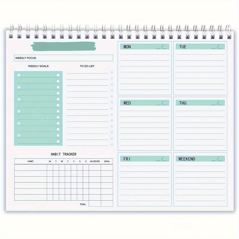 9 5 7 8in Spiral Desk Pad Daily Schedule Notebook