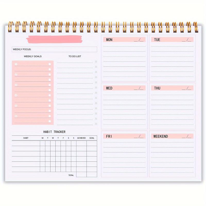 9 5 7 8in Spiral Desk Pad Daily Schedule Notebook