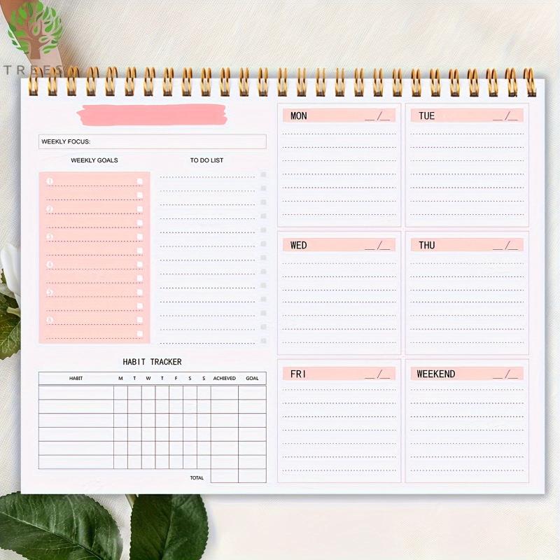 9 5 7 8in Spiral Desk Pad Daily Schedule Notebook
