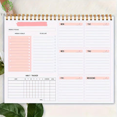 9 5 7 8in Spiral Desk Pad Daily Schedule Notebook
