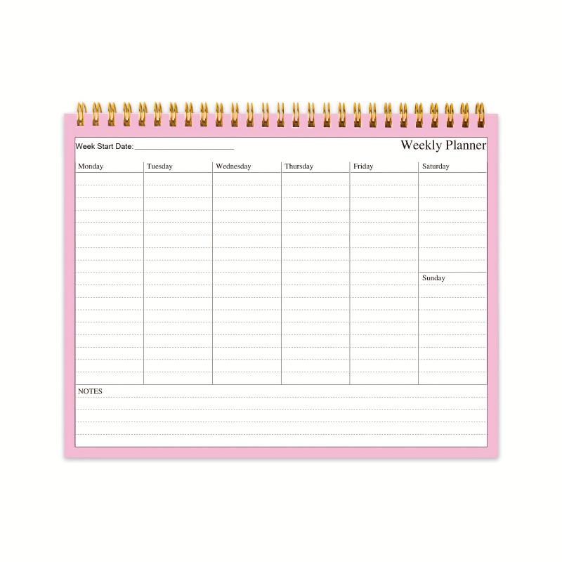 9 5 7 8in Spiral Desk Pad Daily Schedule Notebook