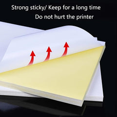 A4 Self Adhesive Sticker Labels - Matte or Glossy Finish - 50 Sheets